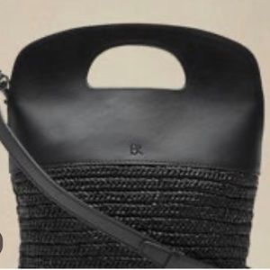 Banana Republic Leather and Straw Bucket Bag